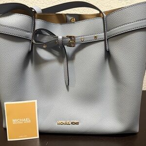Michael Kors Light Blue Leather Tote